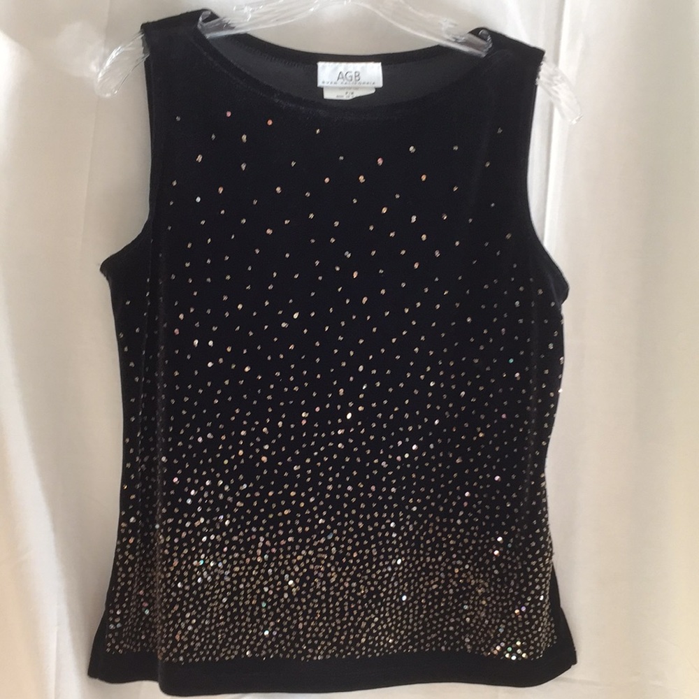 Black velvet with sequin and bead confetti pattern